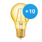 Voordeelpak 10x Osram Vintage 1906 LED Klassiek E27 A 2.5W 824 Filament Goud | Zeer Warm Wit - Vervangt 22W