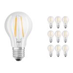 Voordeelpak 10x Ledvance CLASSIC LED E27 Peer Filament Helder 4.2W 470lm - 927 Zeer Warm Wit | Beste Kleurweergave - Dimbaar - Vervangt 40W